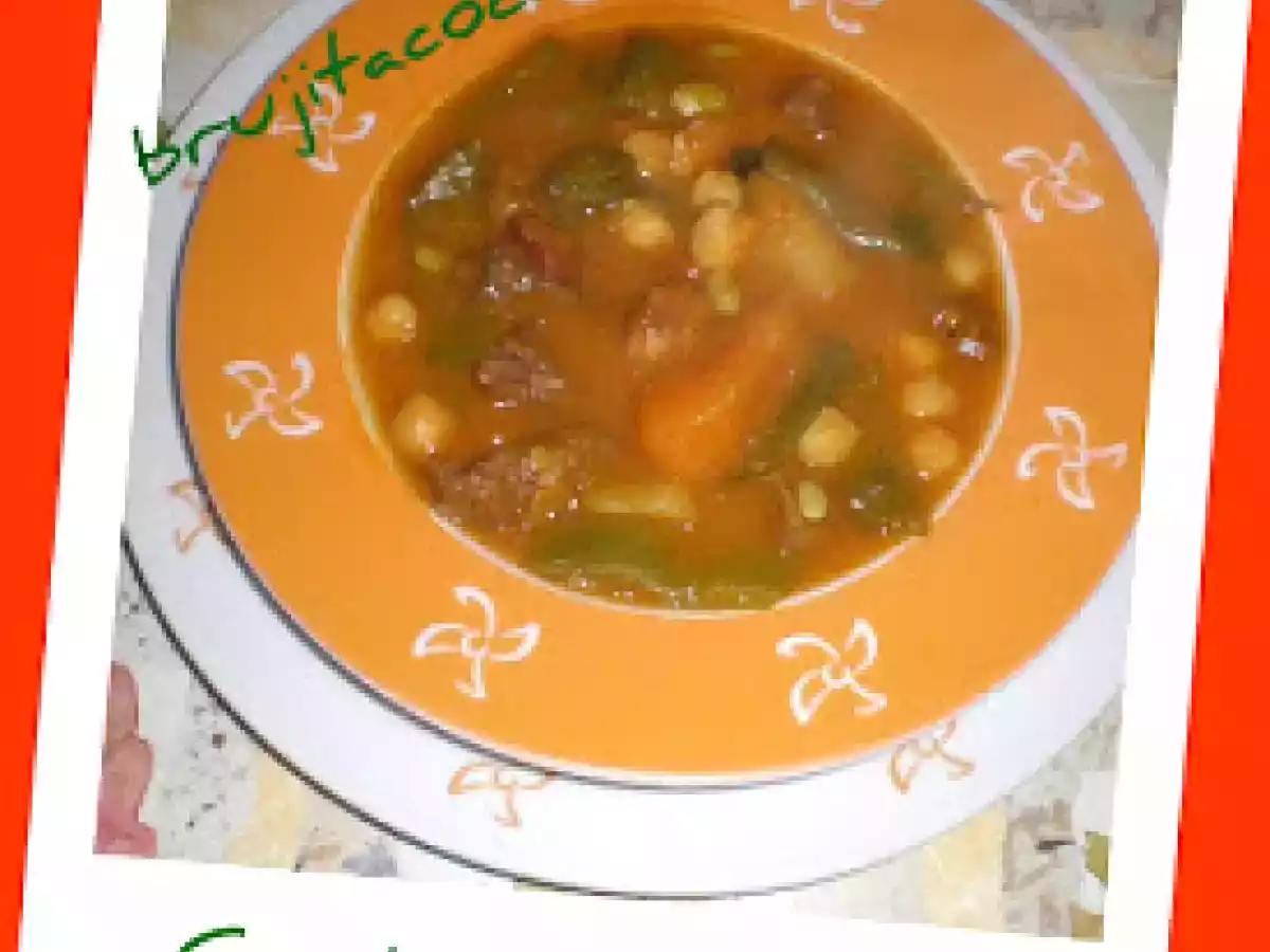 Garbanzos con judías verdes y calabaza en Thermomix