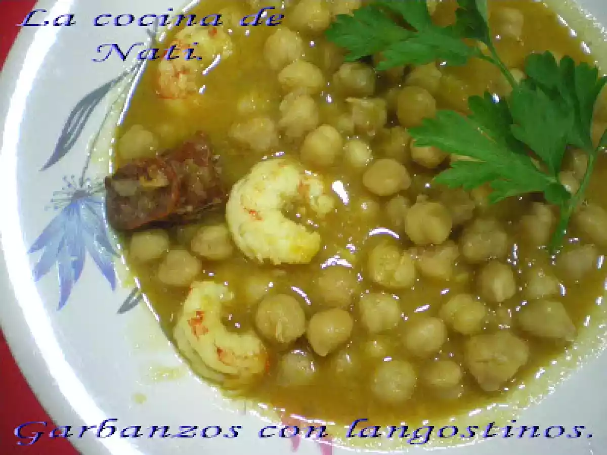 GARBANZOS CON LANGOSTINOS