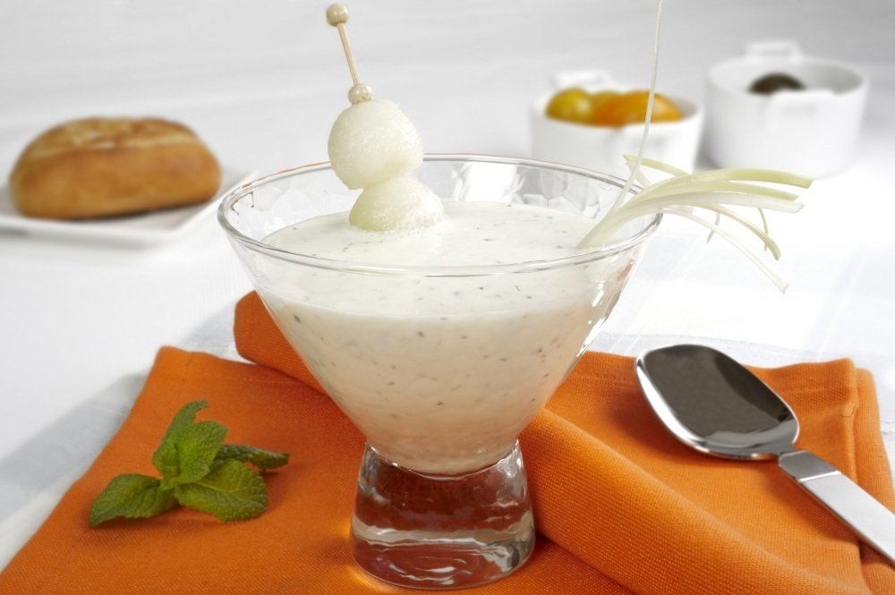 Gazpacho de philadelphia, pepino, melón y menta, Receta Petitchef