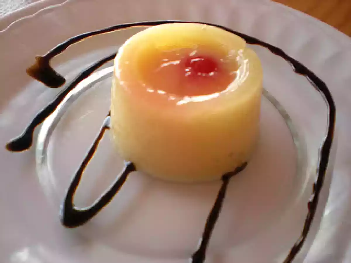 Gelatina de limón con plátano canario