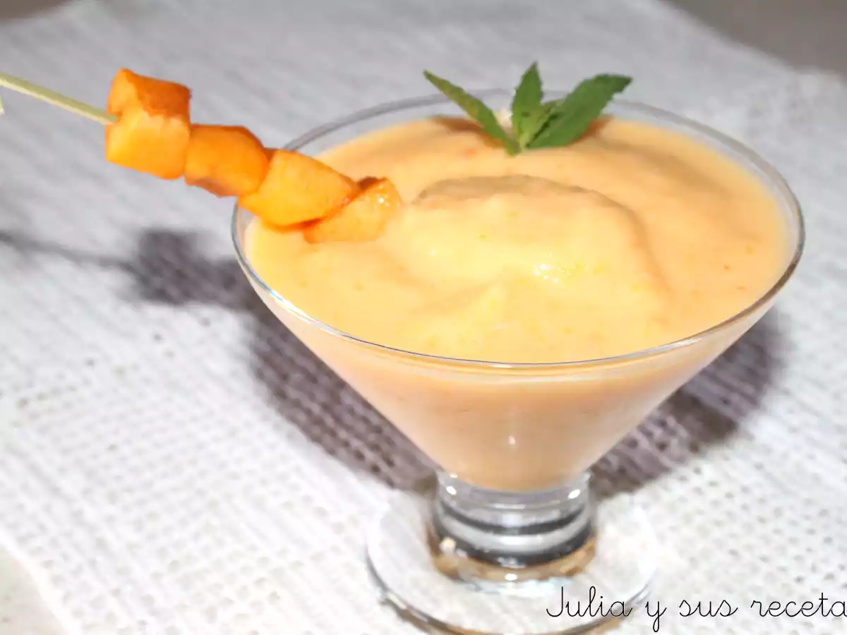 Granizado de melocotón y plátano