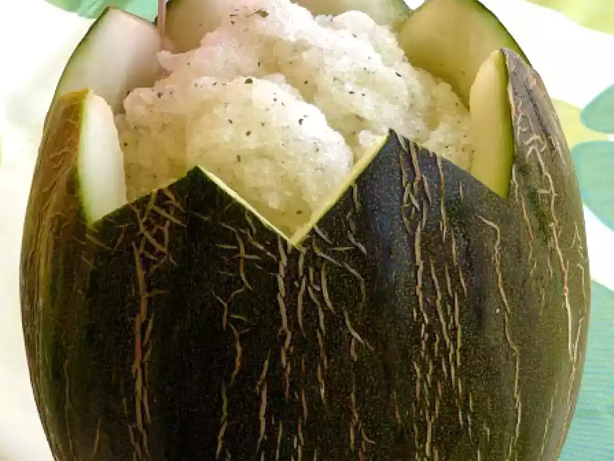 Granizado de melón y hierbabuena