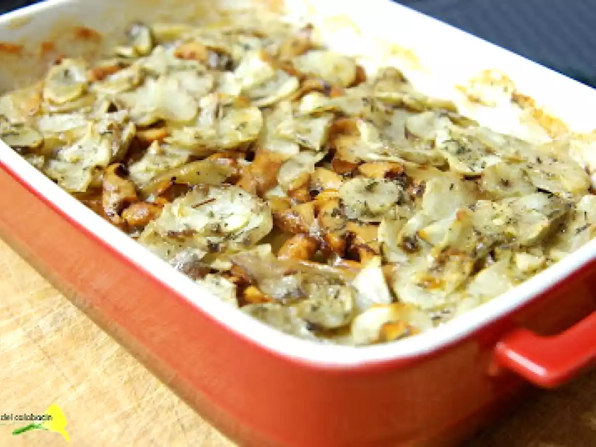 Gratin dauphinois de tupinambos y rebozuelos