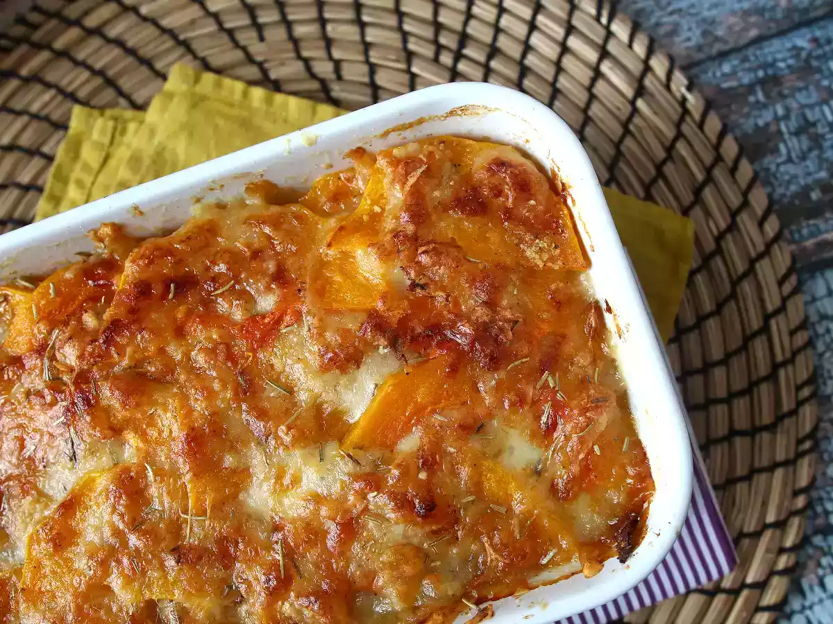 Gratinado de calabaza y queso, perfecto para el otoño