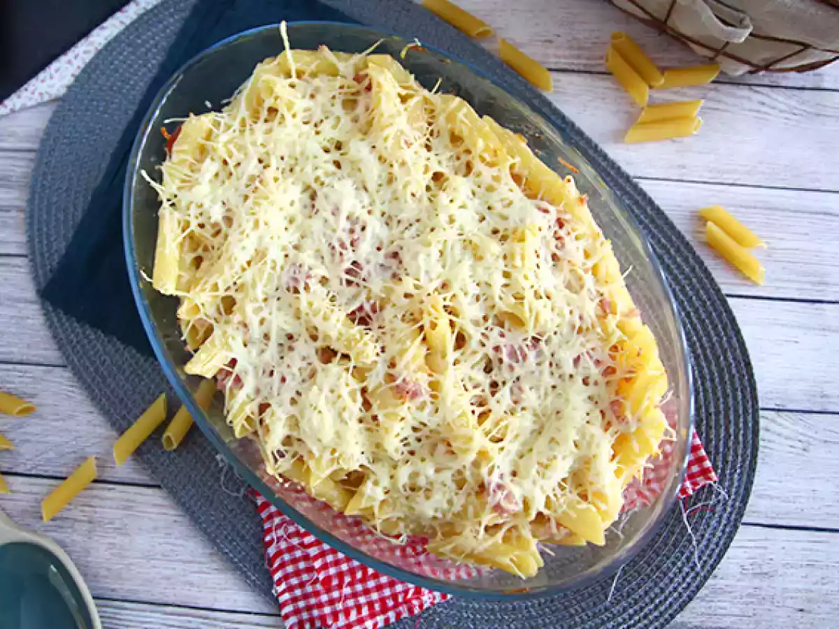 Gratinado de macarrones con queso y jamón - foto 3