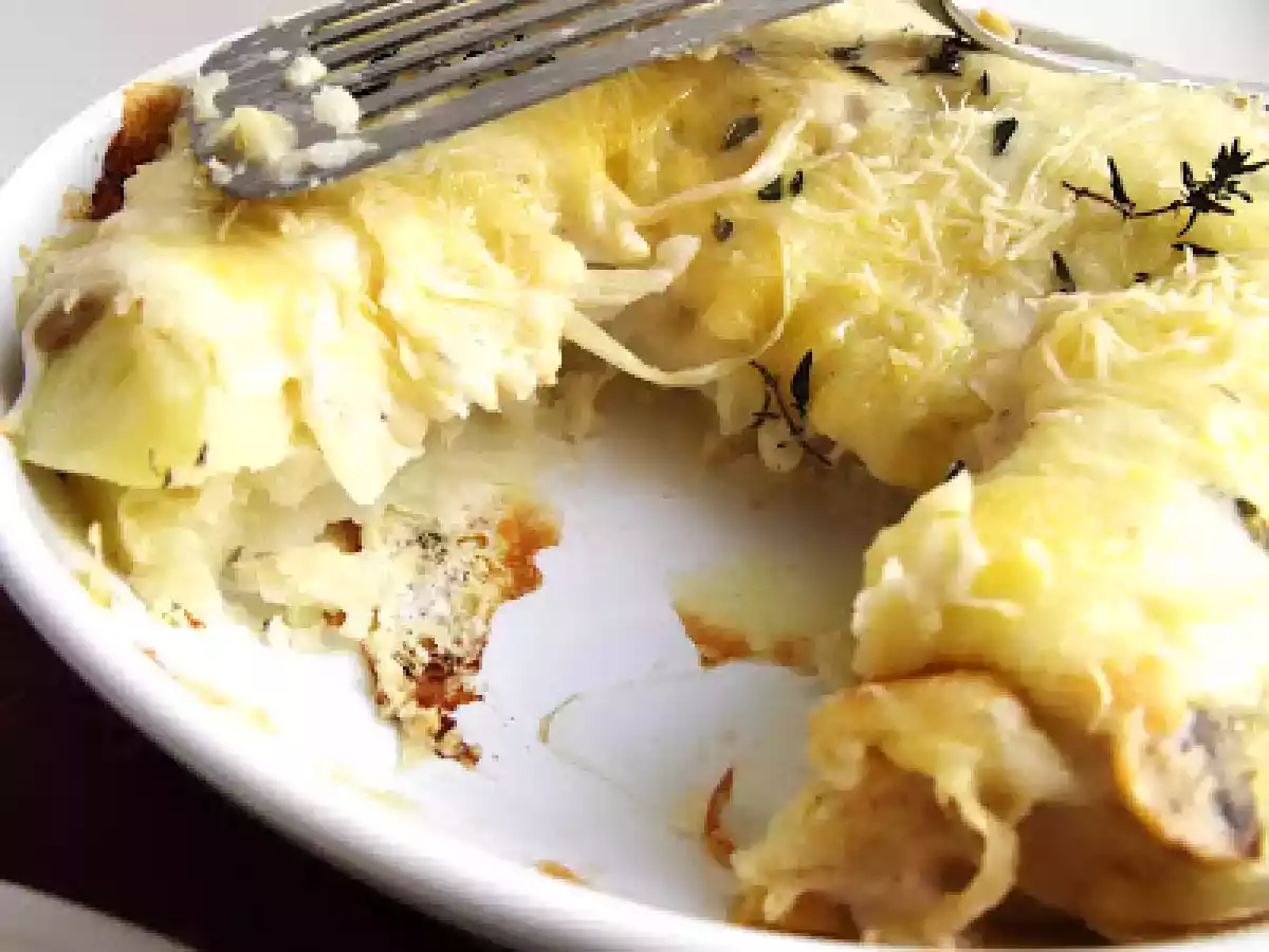 Gratinado de patata, champiñones y cebolla - foto 2