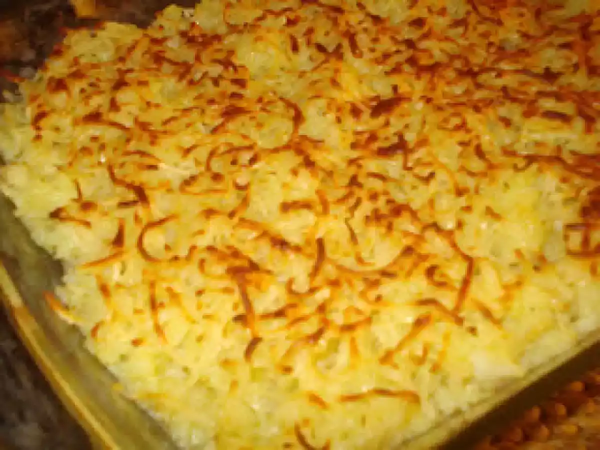 GRATINADO DE PATATAS, CEBOLLA Y BACALAO