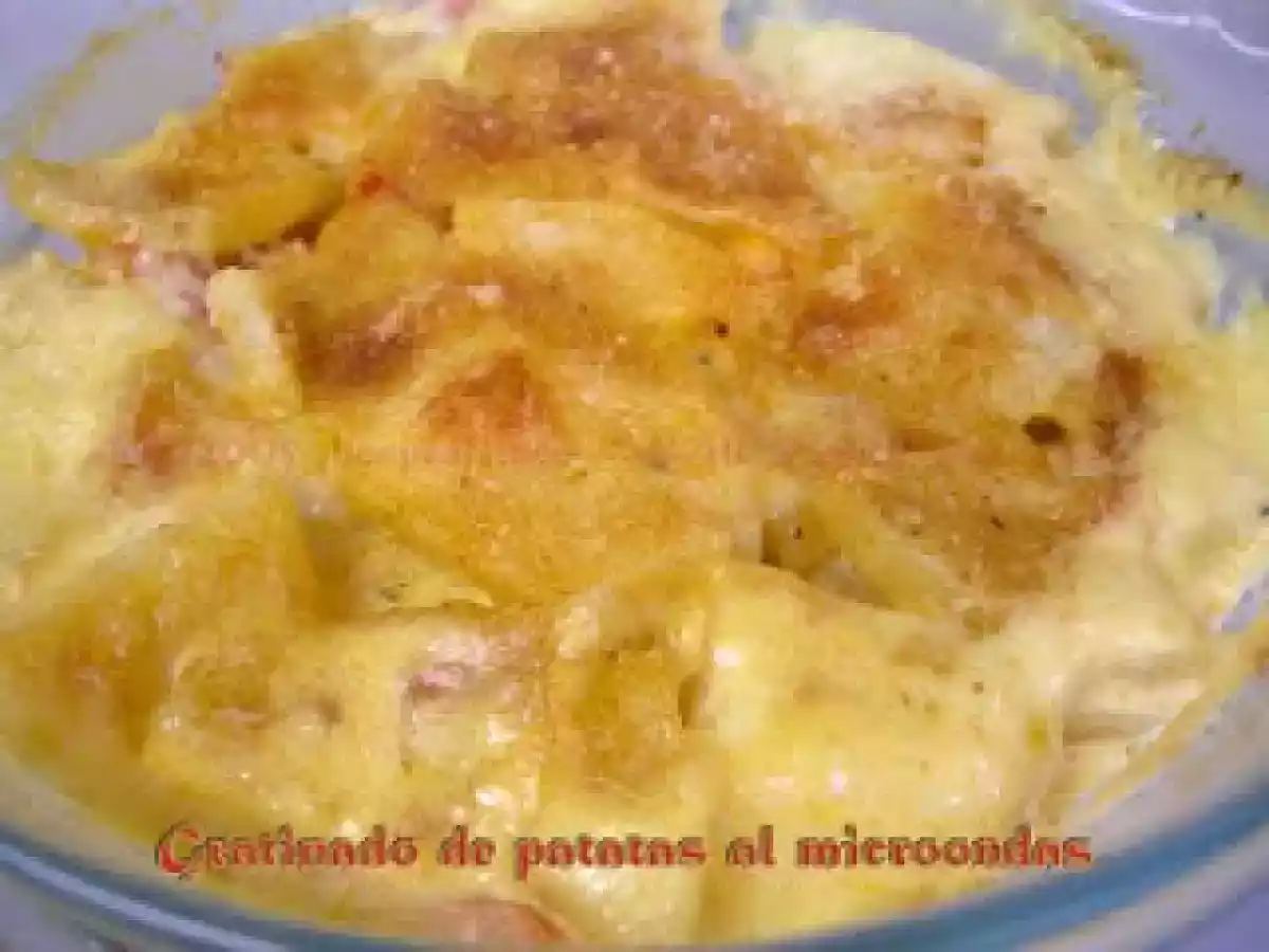 Gratinado de patatas en microondas