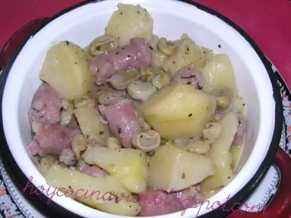 Guiso de habitas con longanizas