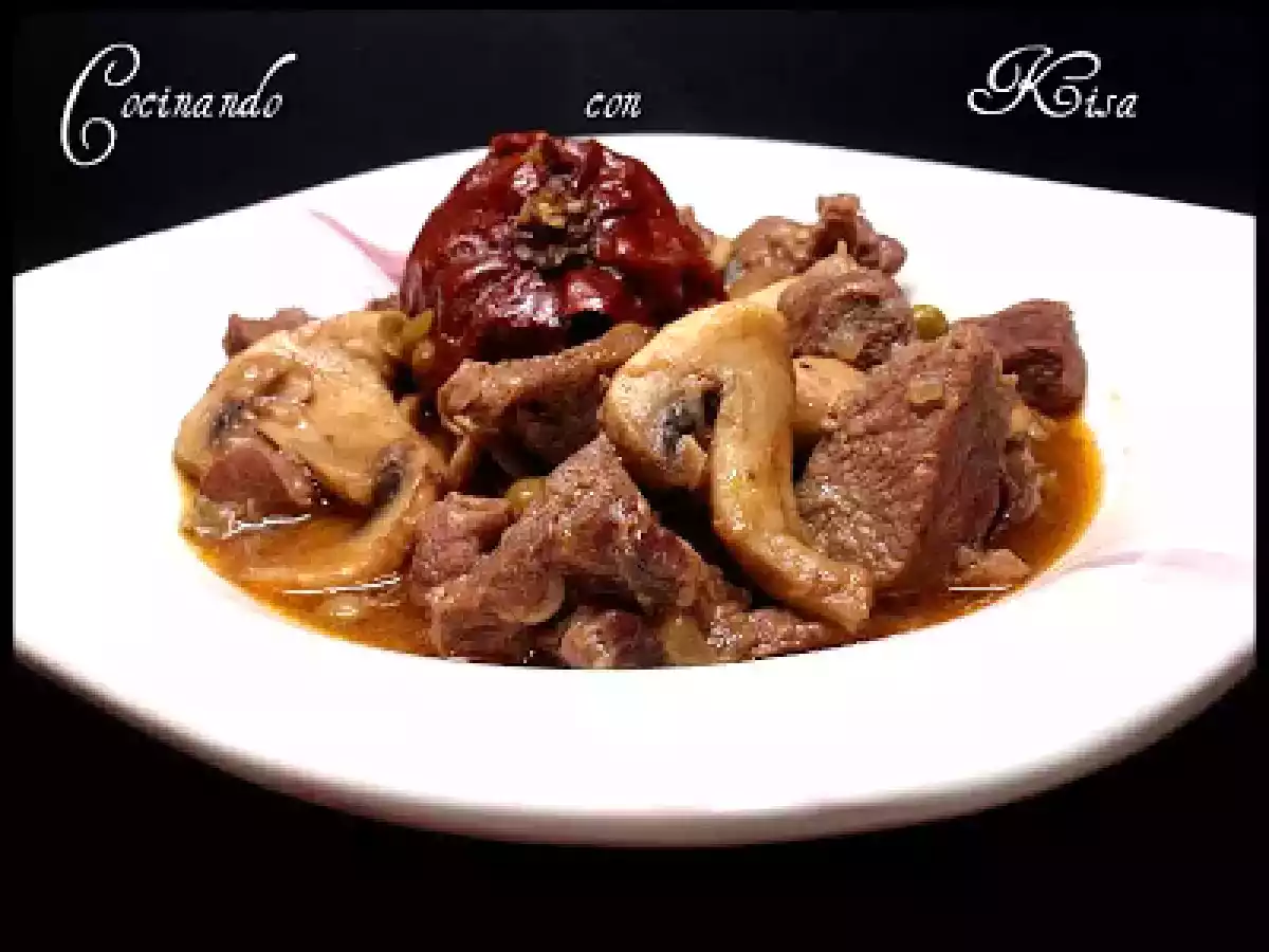 Guiso de Ternera con Cebolla y Champiñones al Cava(fussioncook)
