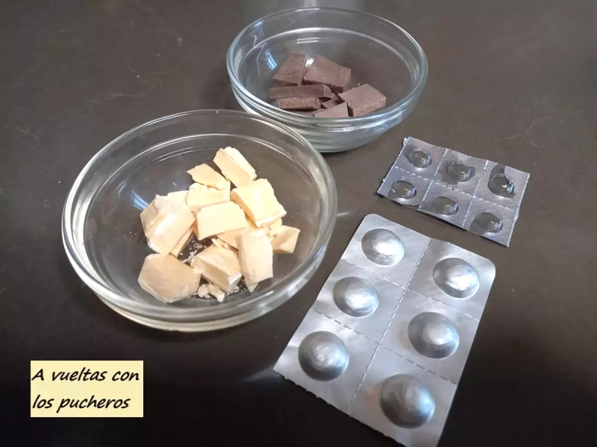 Halloween: ojos de chocolate con blísters de pastillas reciclados - foto 2