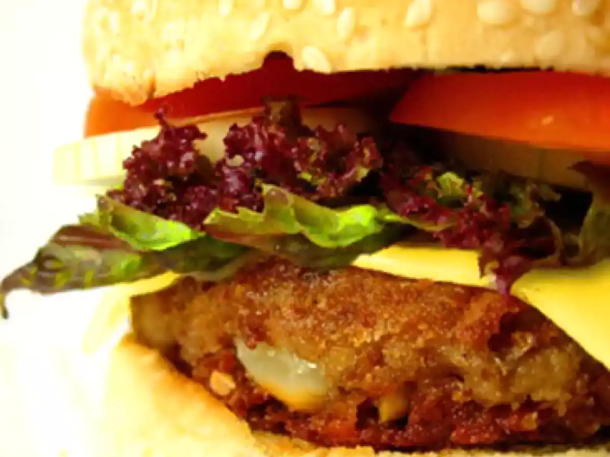 Hamburguesa de lentejas y cacahuetes