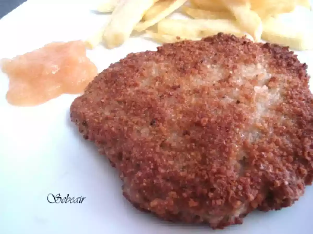 HAMBURGUESAS CASERAS CRUJIENTES CON COMPOTA DE MANZANA (tradicional)