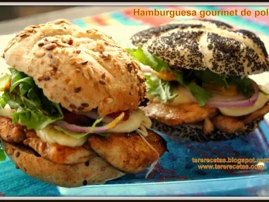 Hamburguesas gourmet de pollo., foto 3