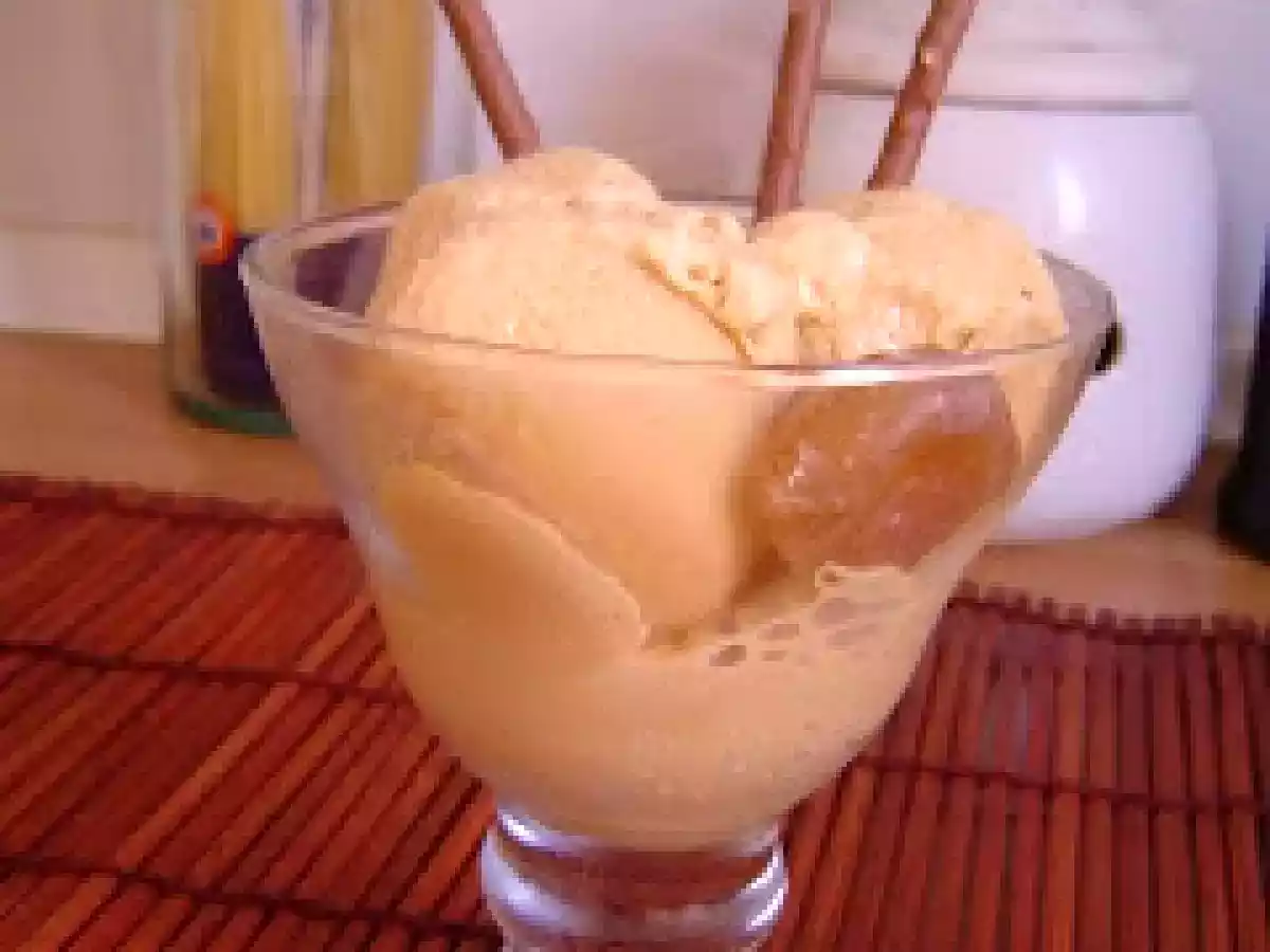 Helado de dulce de leche y brandy