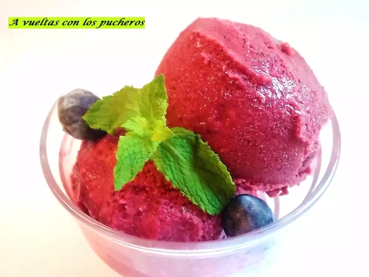 Helado de frutos del bosque light con/sin Monsieur Cuisine
