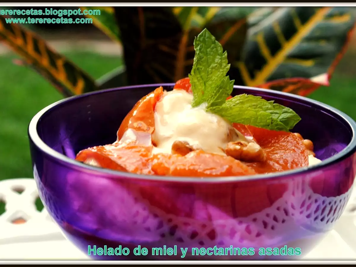 Helado de miel y nectarinas asadas - foto 2