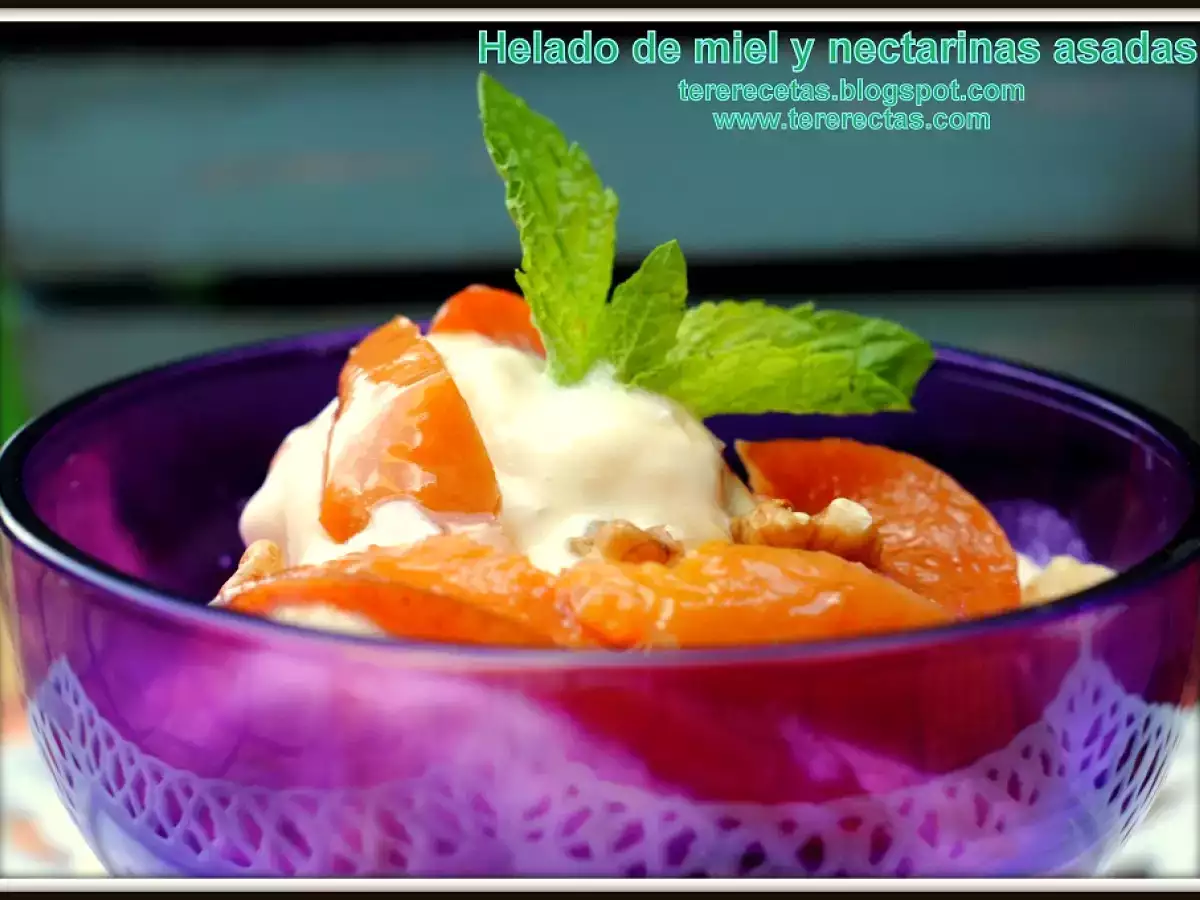 Helado de miel y nectarinas asadas - foto 3