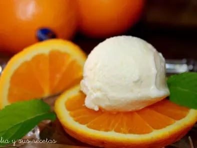 Helado de naranja y nata