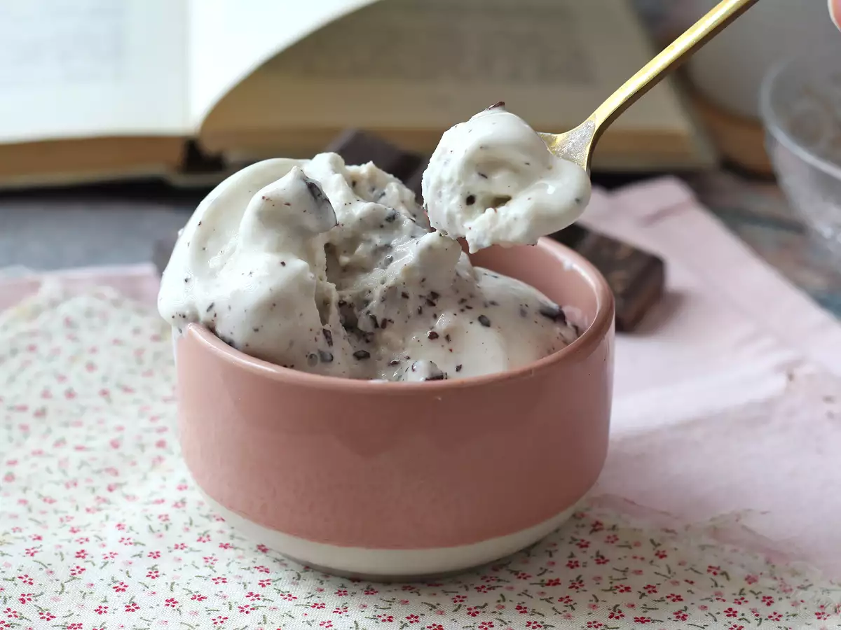 Helado de stracciatella con Ninja Creami