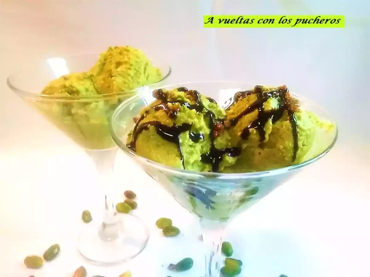 Helado light de pistacho con/sin Monsieur Cuisine