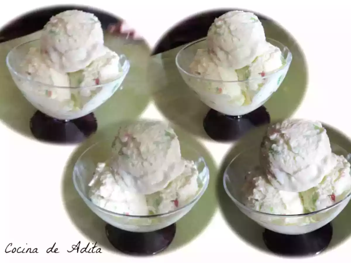 Helado tuti fruti casero