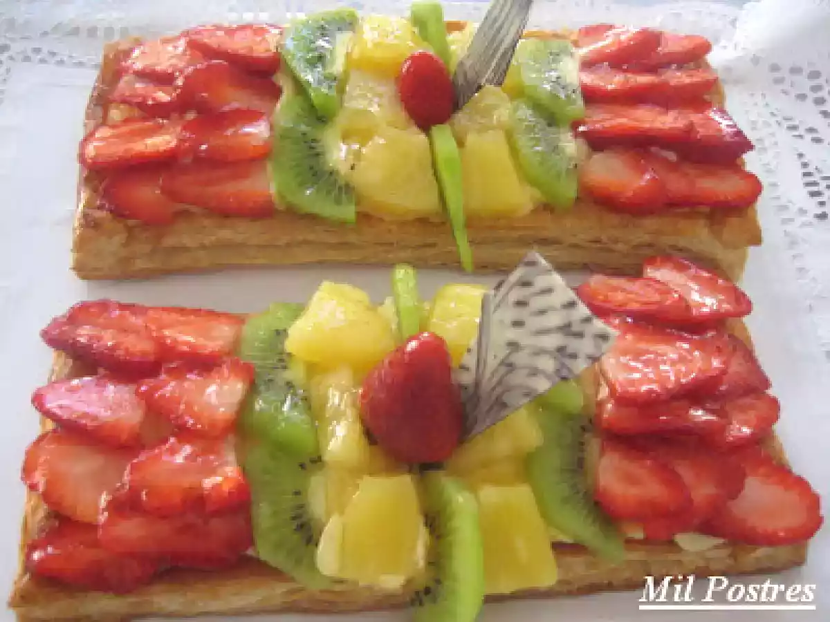 Hemc 32: El hojaldre. Banda de hojaldre, crema, fresas, kiwi y piña - foto 3