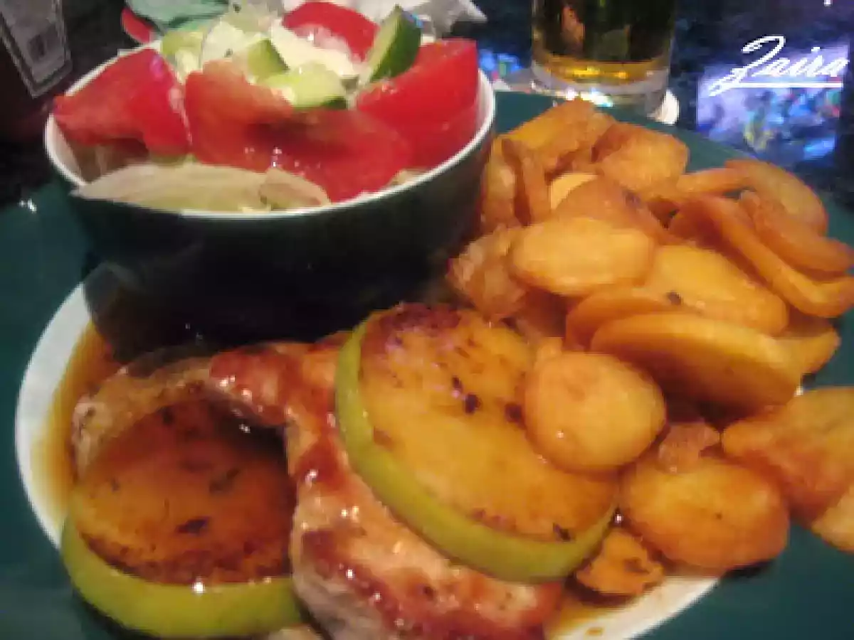 Hemc nº 30: Chuletas de cerdo con manzana y dos guarniciones. Un rico plato único