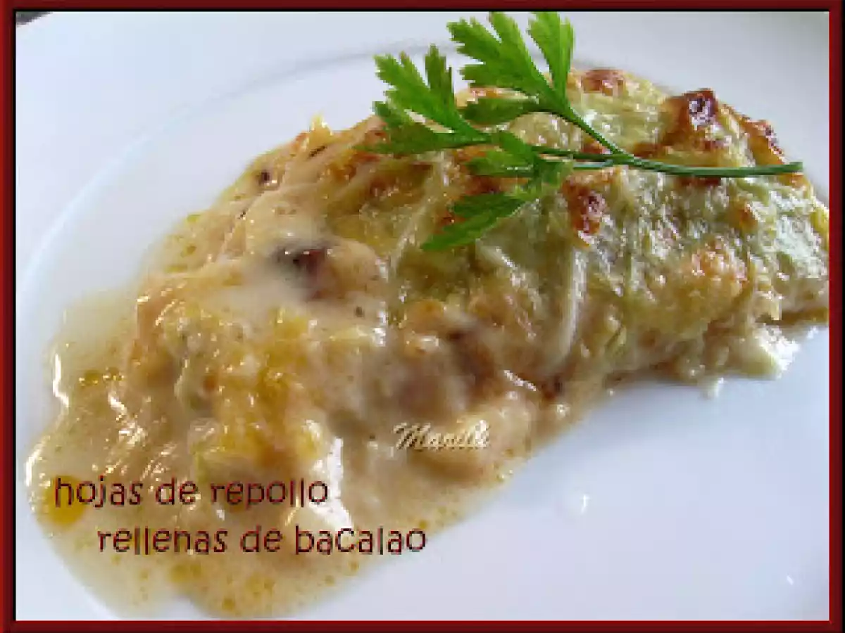 HOJA DE REPOLLO RELLENA DE BACALAO - foto 3