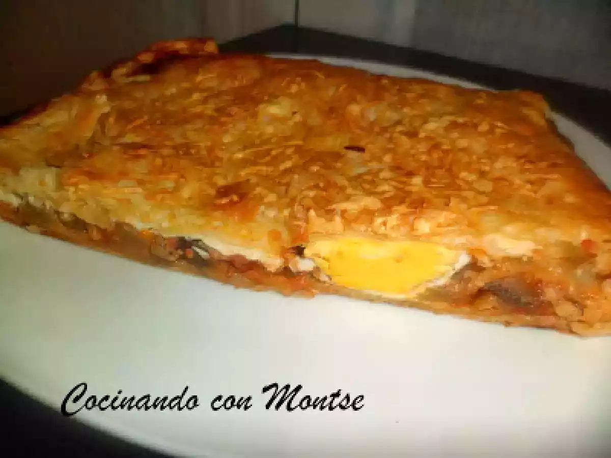 Hojaldre con pisto y sorpresa