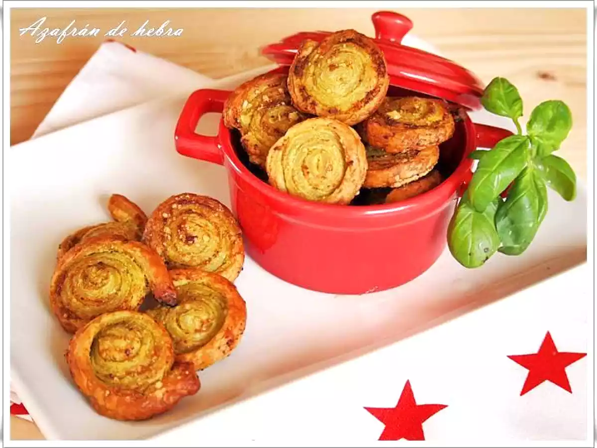 Hojaldre con salsa pesto