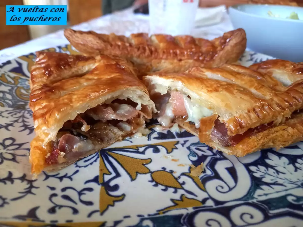 Hojaldre de berenjena, queso y jamón - foto 3