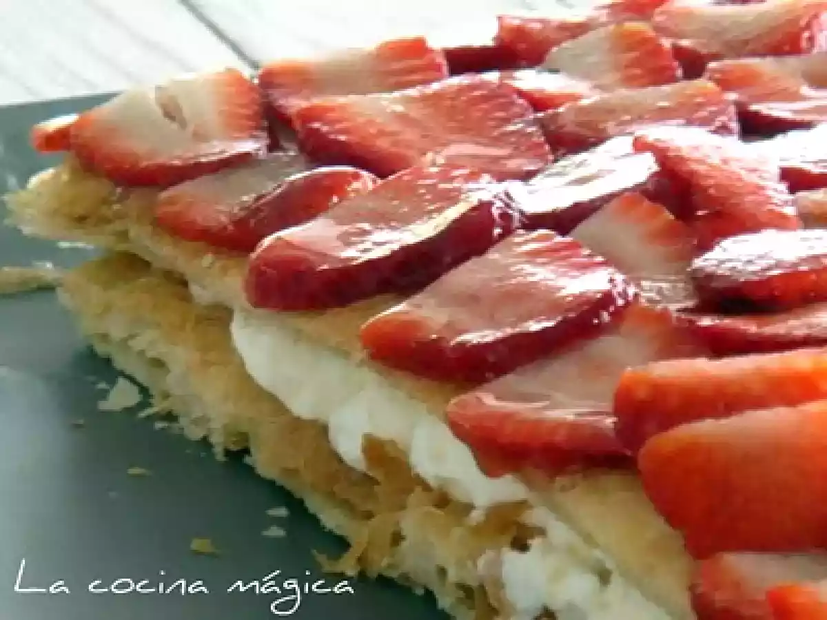 Hojaldre de fresas y mascarpone