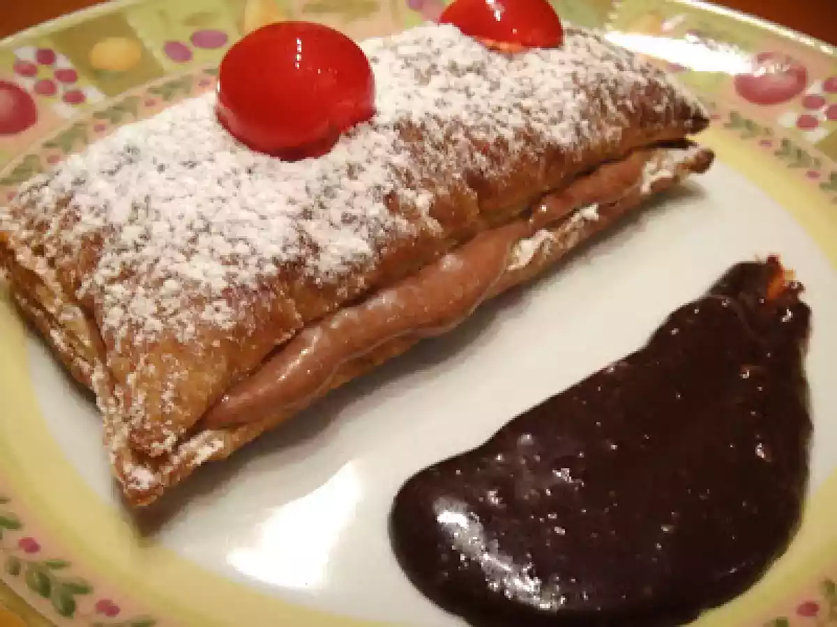 Hojaldres de crema de chocolate y avellanas con queso quark - foto 2