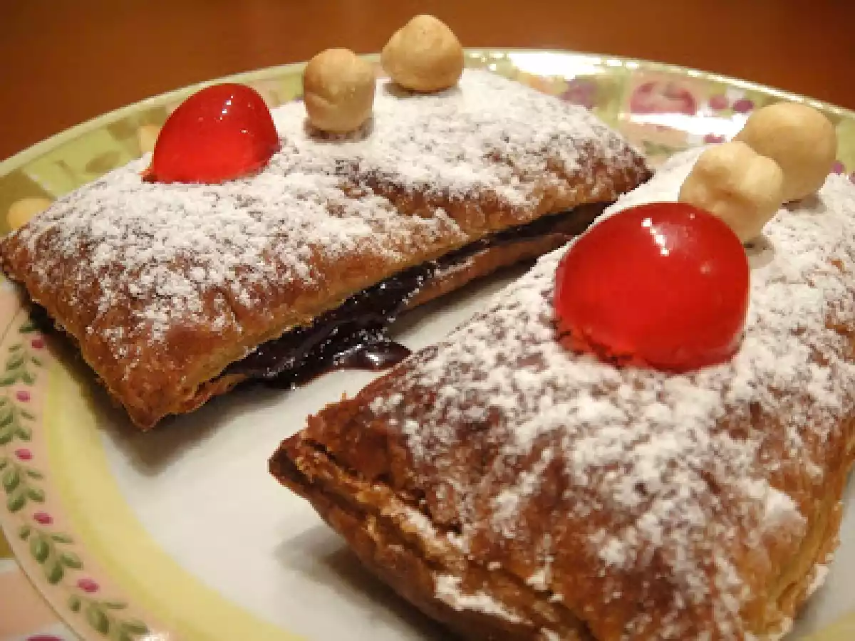 Hojaldres de crema de chocolate y avellanas con queso quark - foto 3