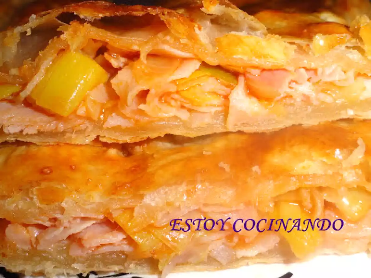 Hojaldres de puerro y jamón