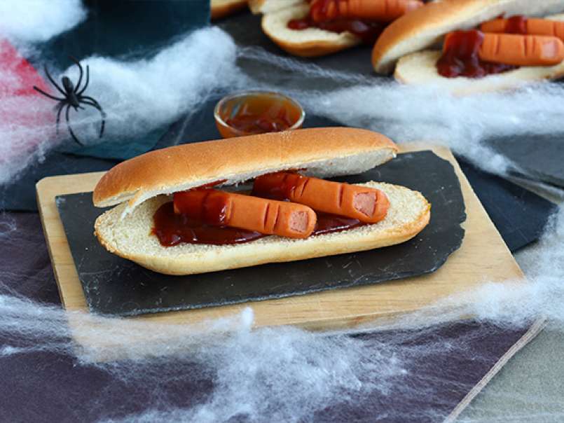Hot dog sangrantes de Halloween