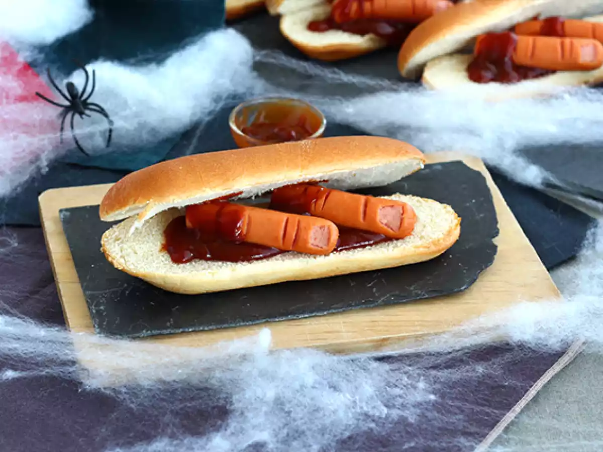 Hot dog sangrantes de Halloween