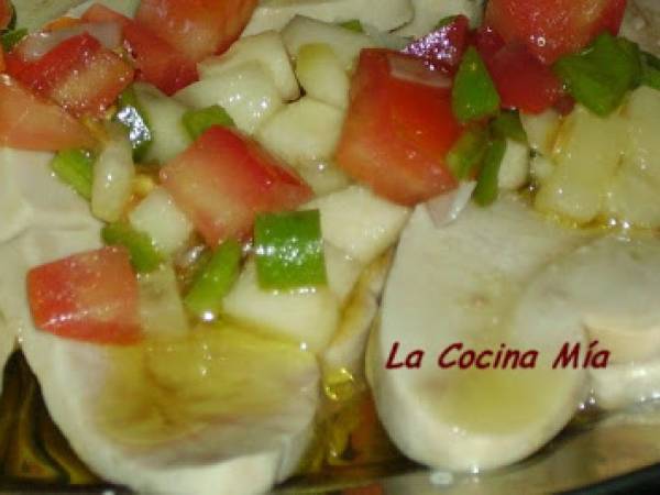 Hueva De Leche De Atún Con Salpicón De Verduras