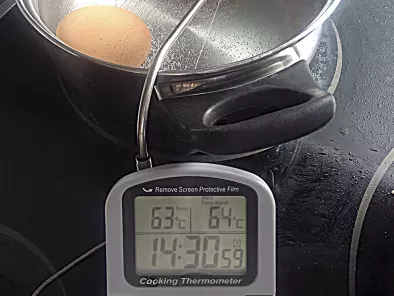 Huevo cocido a baja temperatura con setas de cardo