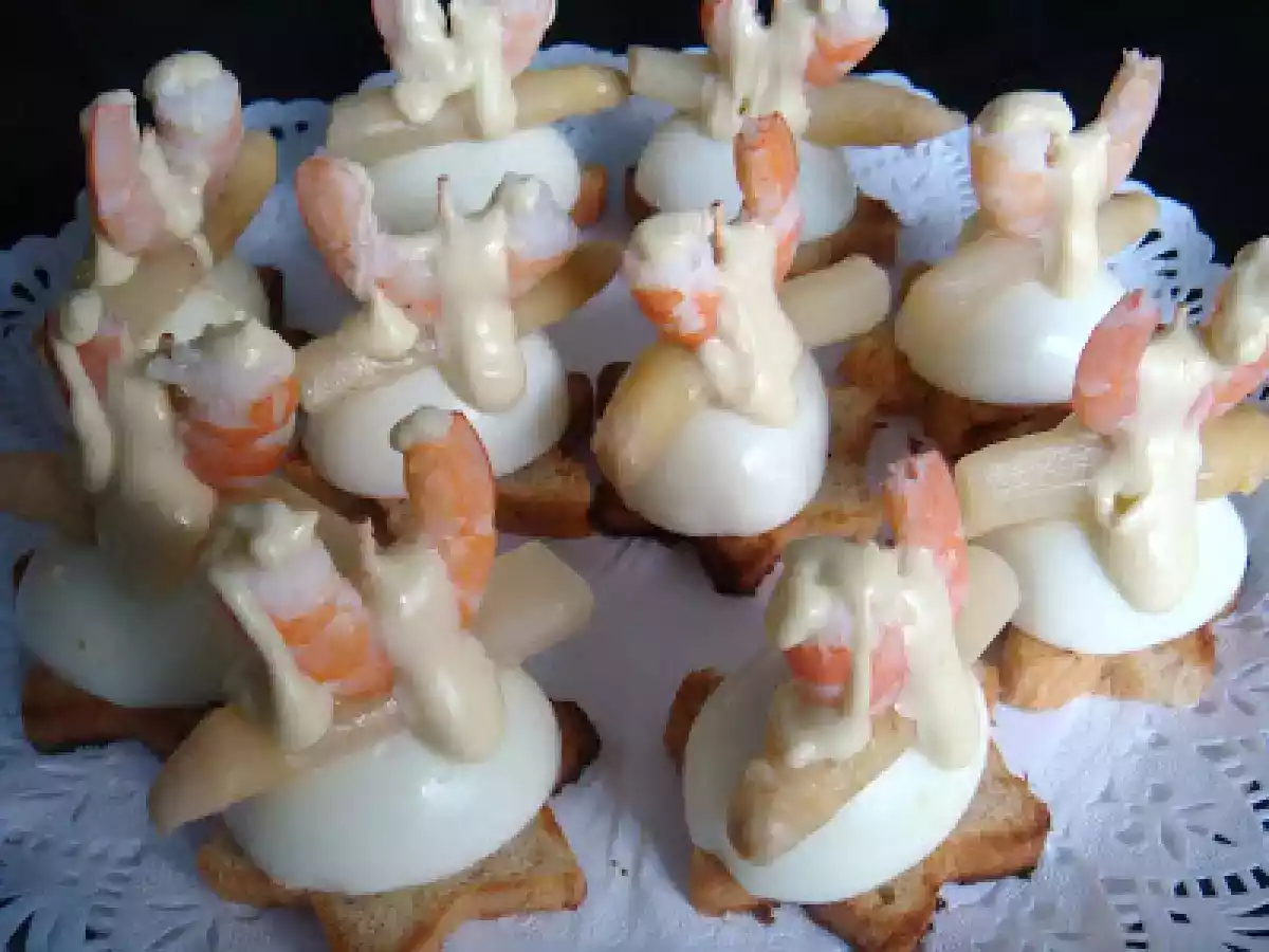 Huevo cocido con Gamba - foto 2