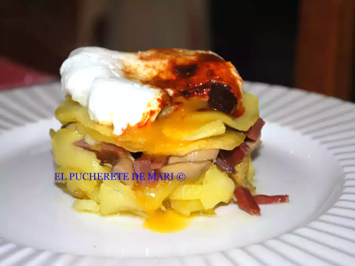 Huevo poché con pimentón de la vera y patatas panaderas - foto 3