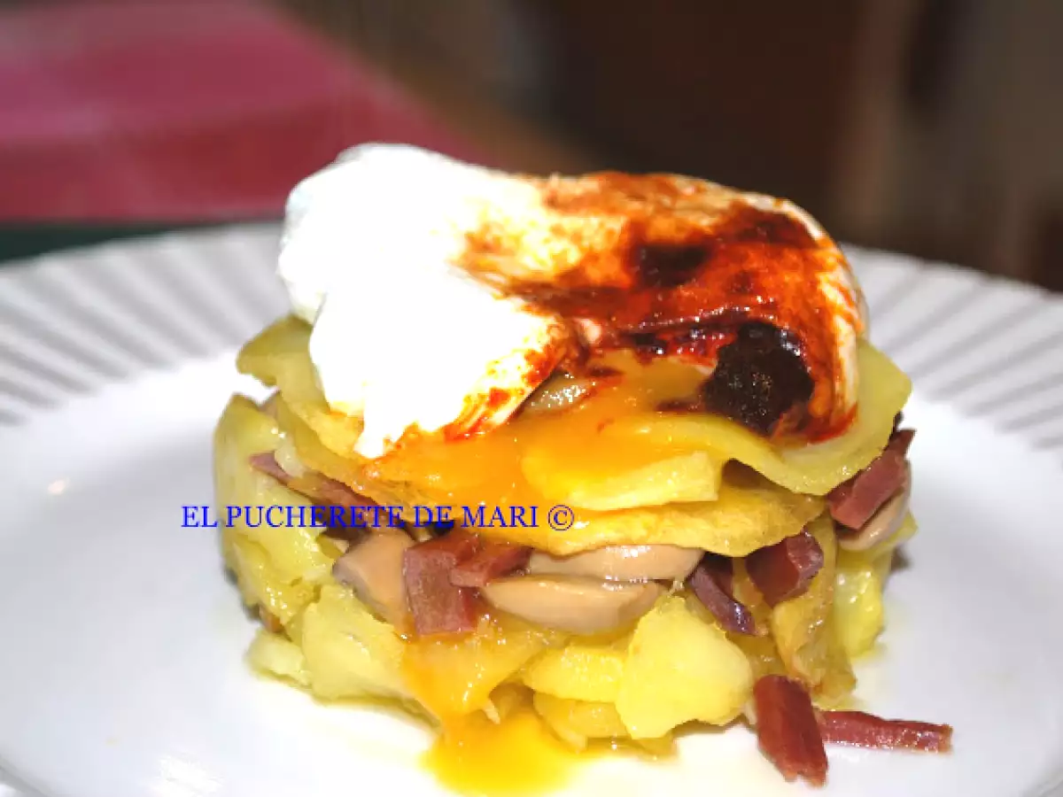 Huevo poché con pimentón de la vera y patatas panaderas - foto 4