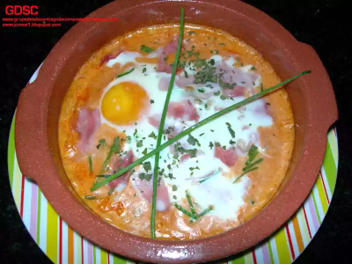 HUEVOS AL HORNO CON JAMÓN COCIDO