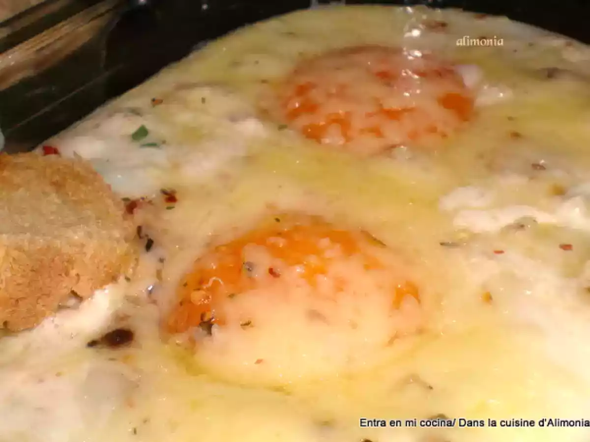 Huevos cocotte al queso Brie/ Oeufs cocotte au fromage Brie - foto 4