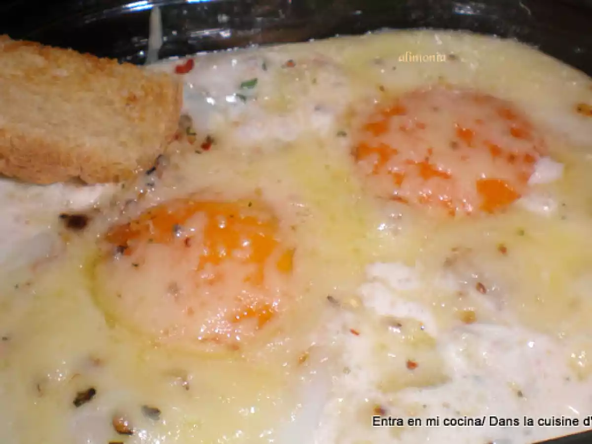 Huevos cocotte al queso Brie/ Oeufs cocotte au fromage Brie - foto 5