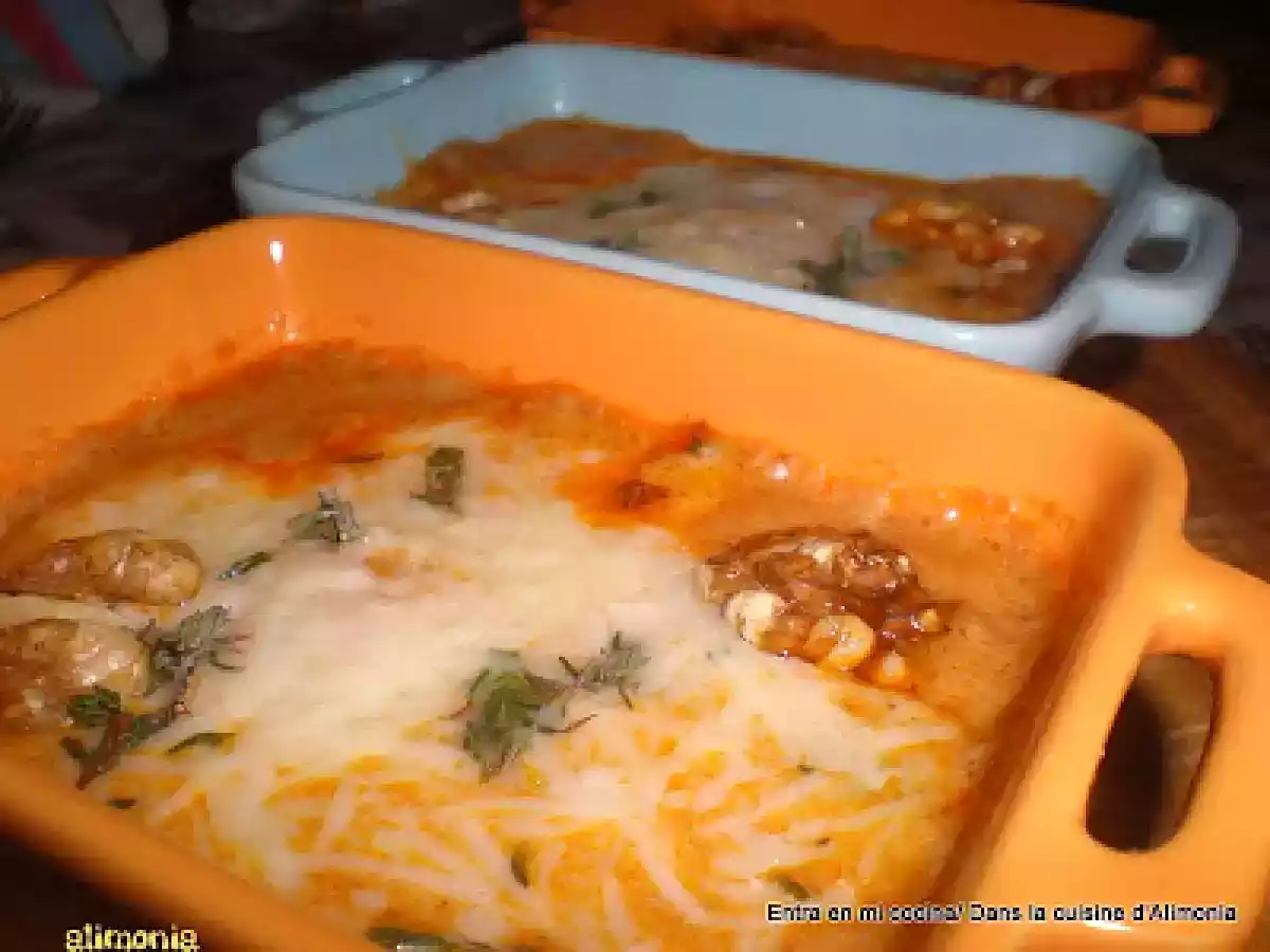 Huevos Cocotte Richelieu con nueces / Oeufs cocotte Richelieu aux noix - foto 2