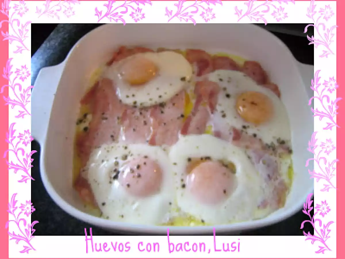 Huevos con bacon en microondas