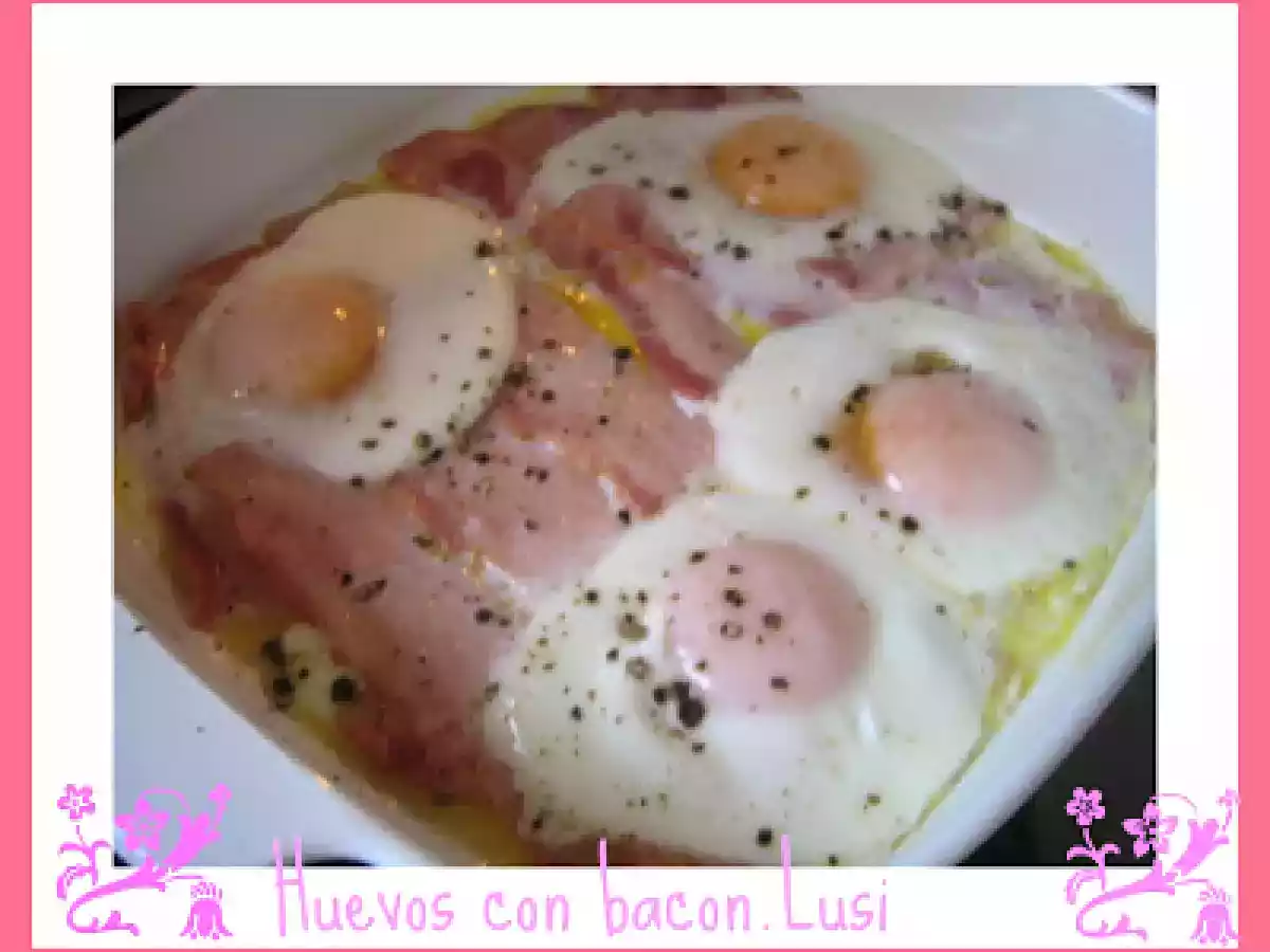 Huevos con bacon en microondas - foto 2