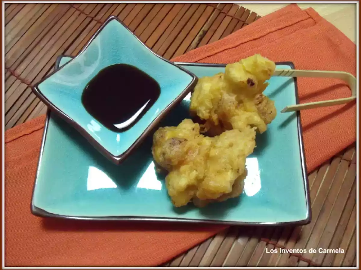 Huevos de codorniz en tempura de chorizo